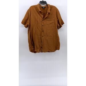 SHERPA ADVENTURE GEAR Men's Orange Printed Short Sleeve Button-Up Shirt SZ XL